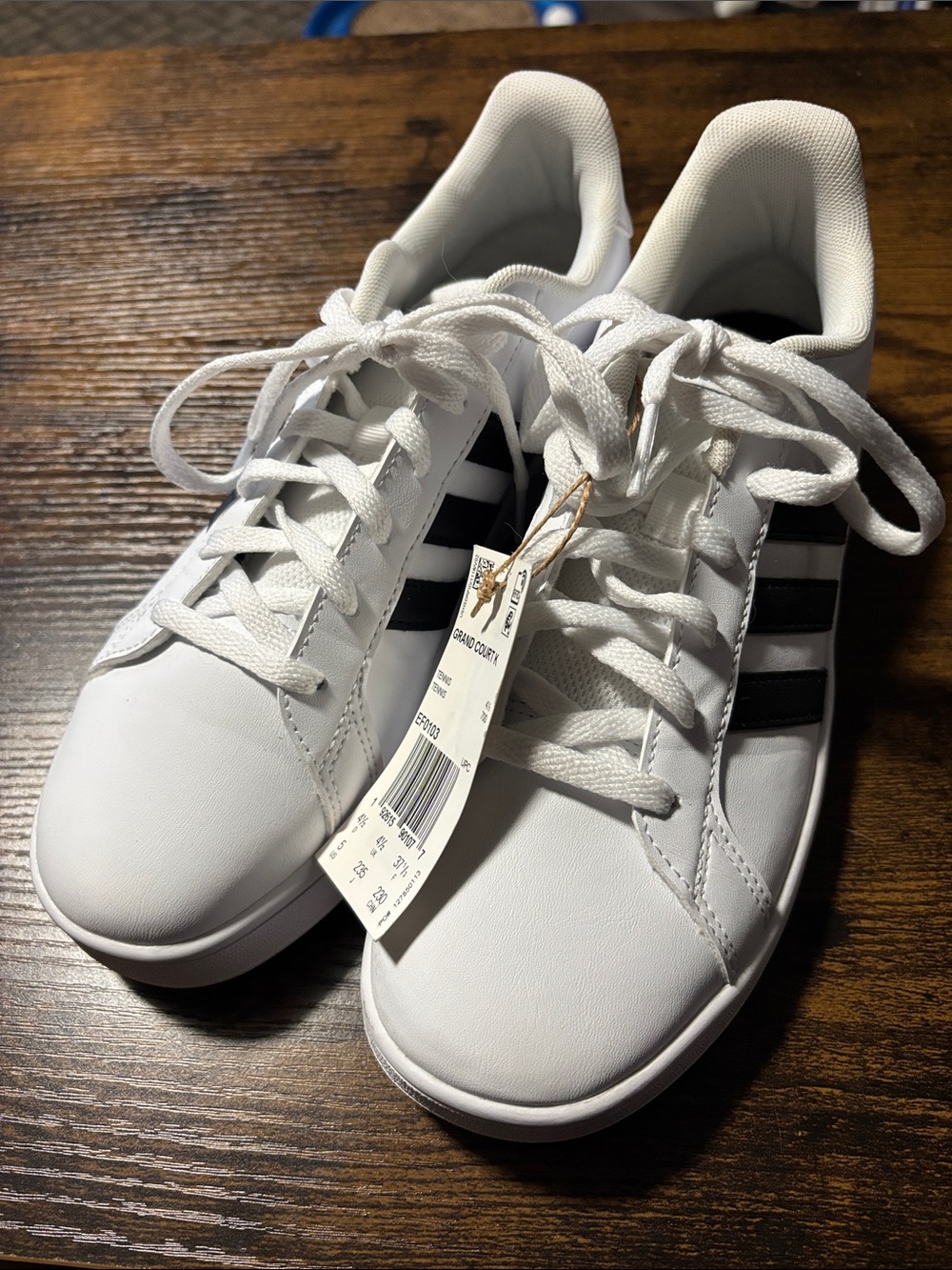 adidas Women's White Sneakers with Black Stripes